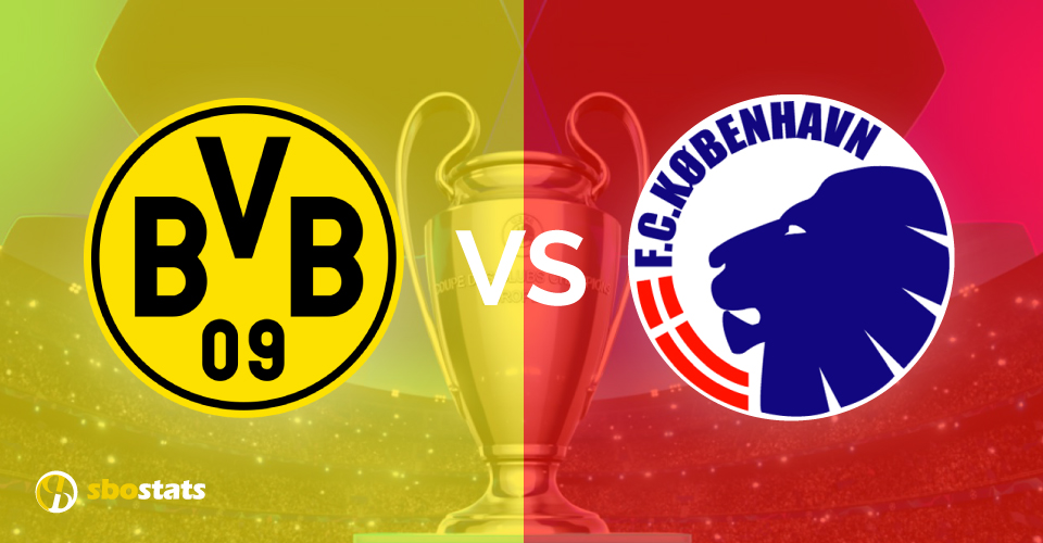 Pronostico Dortmund-Copenaghen di Champions League con probabili formazioni e statistiche sulle quote iniziali dell'algoritmo di Sbostats per vincere alle scommesse calcio