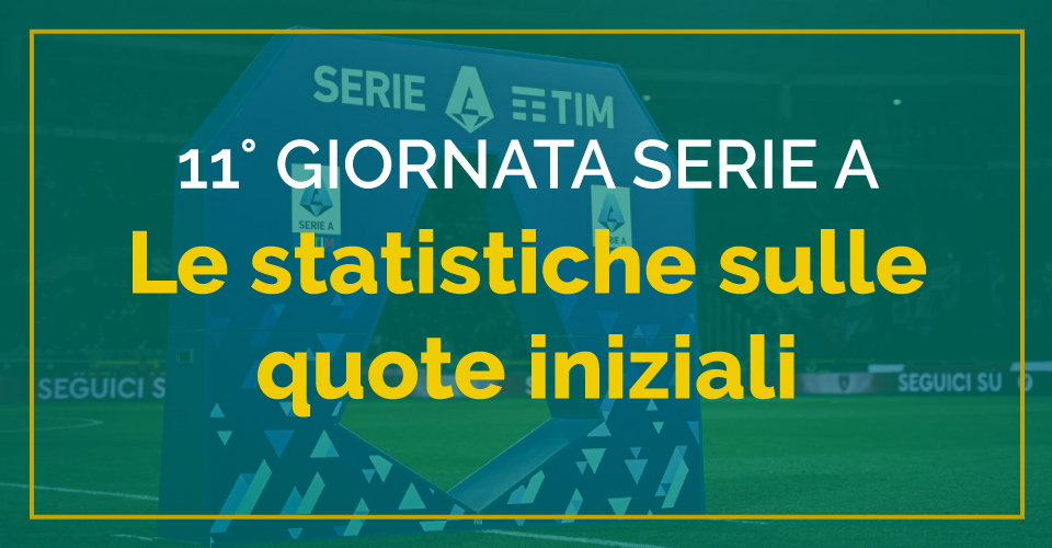 Pronostici Serie A 11^ giornata con le statistiche sulle quote iniziali dell'algoritmo per battere i bookmakers