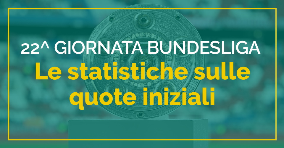 Pronostici Bundesliga 22^ giornata con le statistiche di Sbostats sulle quote iniziali