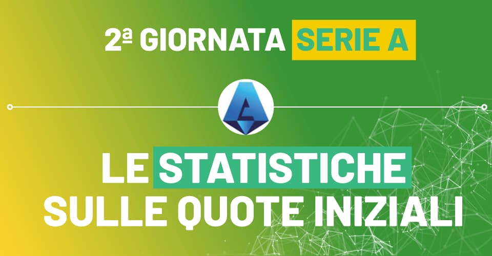Pronostici Serie A 2^ giornata con le statistiche di Sbostats sulle quote iniziali