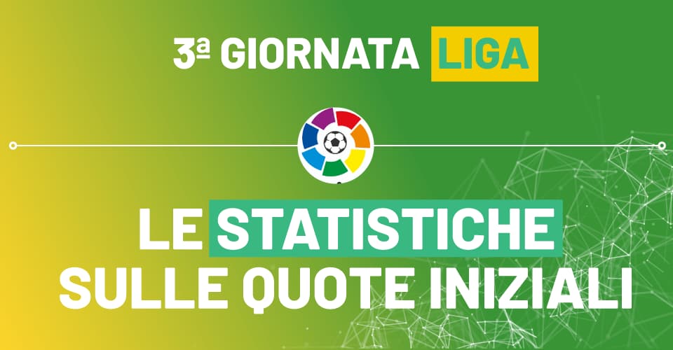 Pronostici Liga 3^ giornata con le statistiche di Sbostats sulle quote iniziali