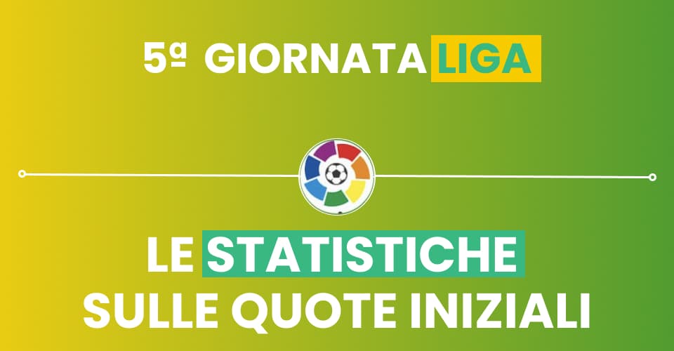 Pronostici Liga 5^ giornata con le statistiche di Sbostats sulle quote iniziali