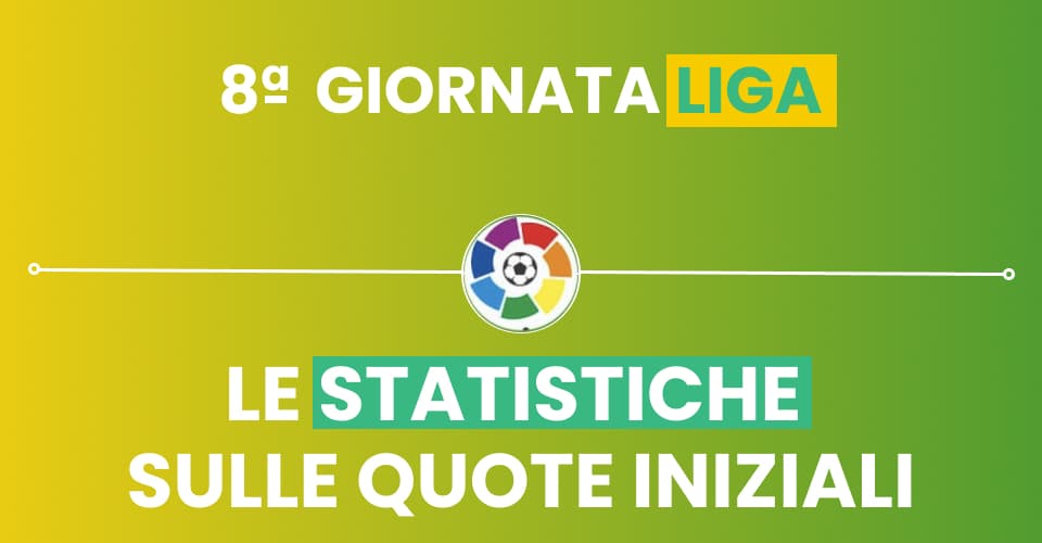 Pronostici Liga 8^ giornata con le statistiche di Sbostats sulle quote iniziali