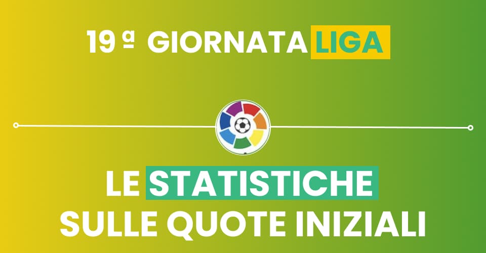 Pronostici Liga 19^ giornata con le statistiche di Sbostats sulle quote iniziali